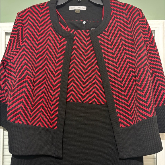 Danny  and Nicole 2 Piece Chevron Print Dress Set Sz 14 - Picture 2 of 8